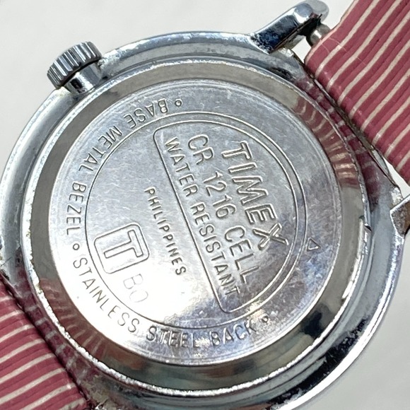 Vtg Timex Easy Reader Watch Women 23mm Silver Tone Pink Band WR New Battery 1994 - Picture 15 of 16